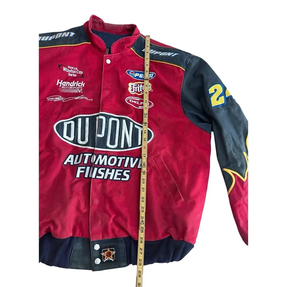 Authentic Nascar Jeff Gordon #24 Flame Dupont Jacket 'JH Design' Red  XL